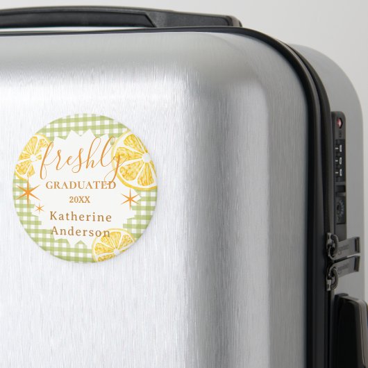 Frisch graduierte Zitronen-Gingham  Magnet (In Situ (Gepäck))