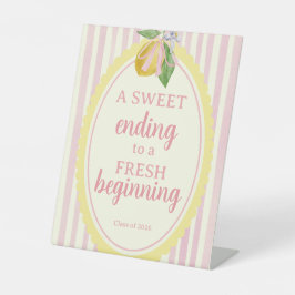Frisch graduiertes Dessert-Schild Pink Lemon Schil Sockelschild