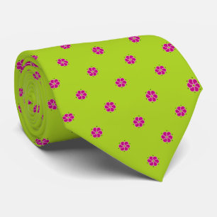 Frisch grün mit rosa Blume Krawatte
