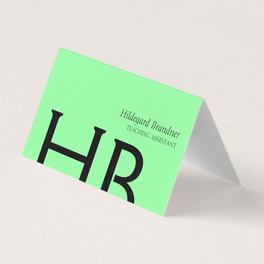 Frisch grün und modern weiß visitenkarten (Rückseite)