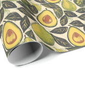 Frisch grüne Avocadobirne Illustration Geschenkpapier (Rolleneckpunkt)