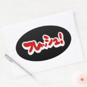 Frisch Japanisch フ レ ュ! Ovaler Aufkleber (Umschlag)