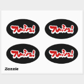 Frisch Japanisch フ レ ュ! Ovaler Aufkleber (Blatt)