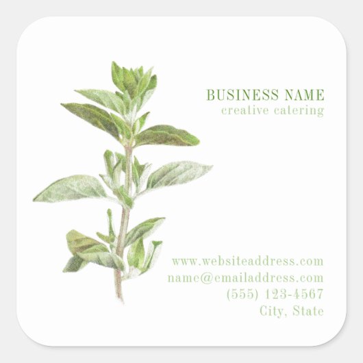 FRISCH OREGANO Biz ID Large Square Stickers (Vorderseite)