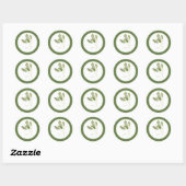 FRISCH SAGE Kleine runde Sticker (+Text) Grün (Blatt)