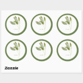 FRISCH SAGE Large Round Stickers (+text) Green (Blatt)