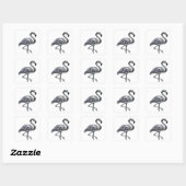 Frisch Silber FLAMINGO Sticker Design (Blatt)