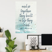 frisch verheiratetes Sprichwort Grunge Poster (Heimbüro)