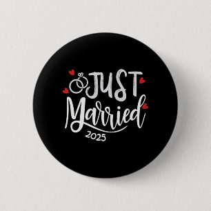Frisch Vermählt 2025 - Braut und Bräutigam Traurin Button