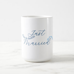 Frisch Vermählt Name des Paares Datum Jahr Hochzei Kaffeetasse