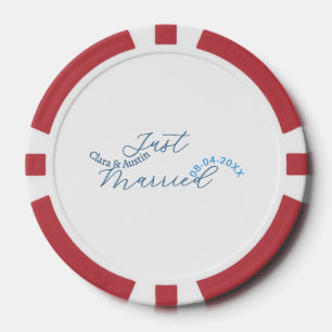 Frisch Vermählt Name des Paares Datum Jahr Hochzei Pokerchips