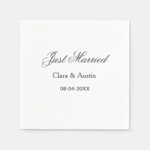 Frisch Vermählt Name des Paares Datum Jahr Hochzei Serviette