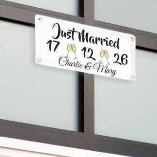Frisch Vermählt personalisiert Banner