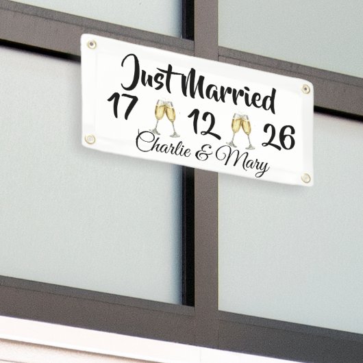 Frisch Vermählt personalisiert Banner (Äußeres Gebäude)