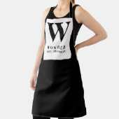 Frisch Vermählte Monogramm schwarze moderne Hochze Schürze (InSitu)