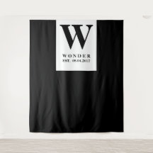 Frisch Vermählte Monogramm schwarzer Hochzeitskuli