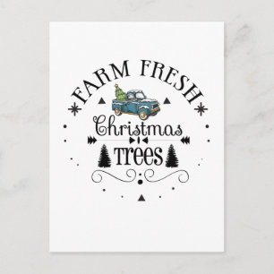Frisch vom Bauernhof Weihnachtsbäume, Weihnachtsge Postkarte