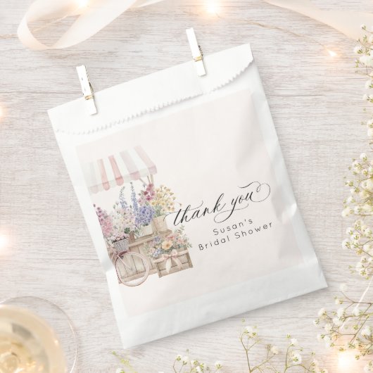 Frisch vom Markt Blumenwagen Brautparty Geschenktütchen (Ausgeschnitten)
