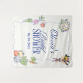 Frisch vom Markt Brautdusche Whimsical Gezeichnet Wandteppich (Vorderseite (Horizontal))