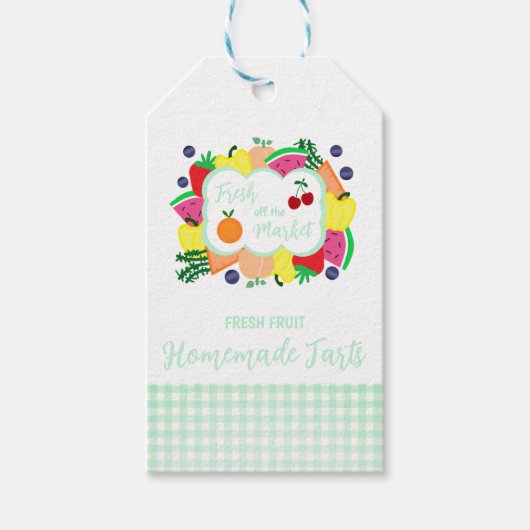Frisch vom Markt Brautparty Selbstgemachte Tarts Geschenkanhänger (Vorderseite)