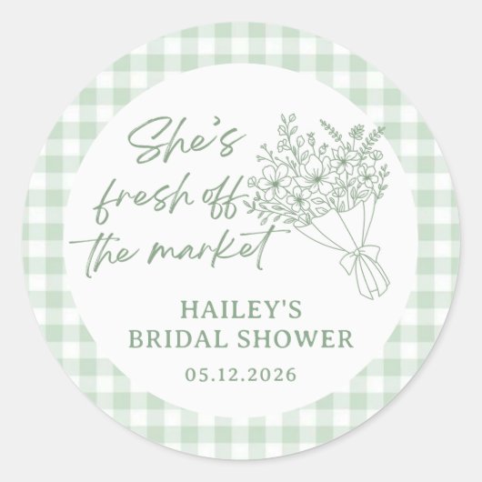 Frisch vom Markt Floral Brautparty Aufkleber (Vorderseite)