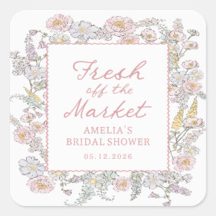 Frisch vom Markt Floral Brautparty Aufkleber