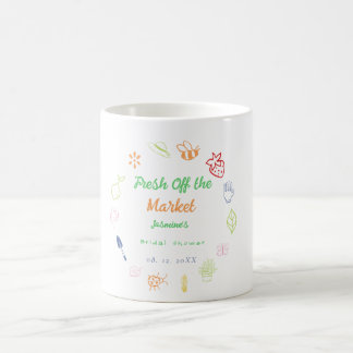 Frisch vom Markt Handgezeichnete Brautparty Kaffeetasse