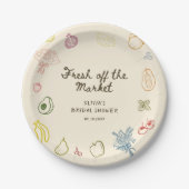 Frisch vom Markt Handgezeichnete Bridal Shower Pappteller (Vorderseite)