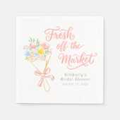 Frisch vom Markt Pastell Blumen Hochzeitsdusche Serviette (Vorderseite)