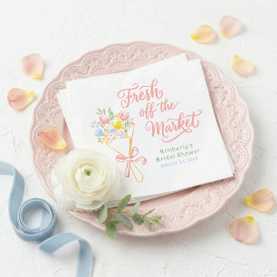Frisch vom Markt Pastell Blumen Hochzeitsdusche Serviette