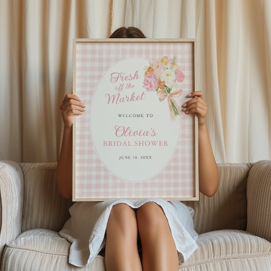 Frisch vom Markt Rosa Brautparty-Willkommen Poster