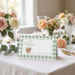 Frisch vom Markt Sage Gingham Brautparty  Platzkarte