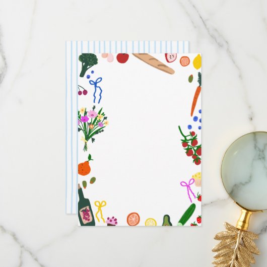 FRISCH VOM MARKT Süße individuelle Bridal Shower Dankeskarte (Vorderseite/Rückseite Beispiel)