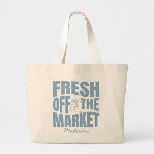 Frisch vom Markt Whimsical Blue Brautparty Jumbo Stoffbeutel