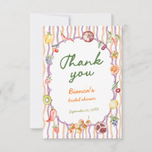 Frisch vom Markt - Whimsical-Brautjungfernparty Dankeskarte