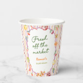 Frisch vom Markt Whimsical-Brautjungfernparty Pappbecher (Rückseite)