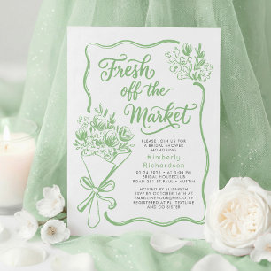 Frisch vom Markt Whimsical Bridal Shower mit Zeich Einladung