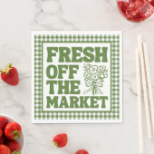 Frisch vom Markt Whimsical Grüne Hochzeitsdusche Serviette (Beispiel)