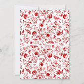 Frisch vom Markt - Whimsical-Rot-Brautdusche Einladung (Rückseite)