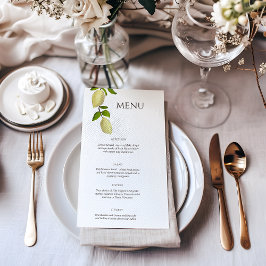 Frisch Zitrus Gemalte Zitronen Modern Mediterran Menükarte