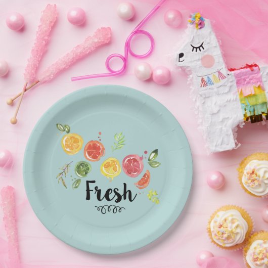 Frisch - Zitrusfrüchte im Wasser Pappteller (Party)