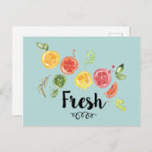 Frisch - Zitrusfrüchte im Wasser Postkarte (Vorne/Hinten)