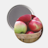 Frischäpfel im Korb auf dem Bauer Markt Magnet (Vorderseite/Rückseite)