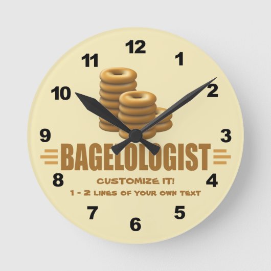 Frischbäckerei Runde Wanduhr (Vorderseite)