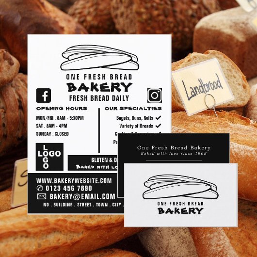 Frischbaguettes, Bäcker, Bäckerei Store Werbung Flyer