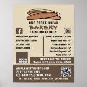 Frischbaguettes, Bäcker, Bäckerei Store Werbung Poster (Vorne)