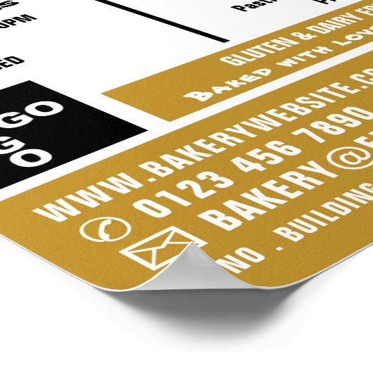 Frischbaguettes, Bäcker, Bäckerei Store Werbung Poster (Ecke)