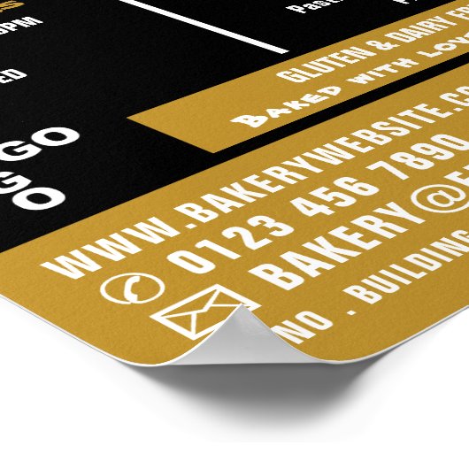 Frischbaguettes, Bäcker, Bäckerei Store Werbung Poster (Ecke)