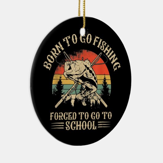 Frischbarsch Fische Fischer Kinder Geboren gehen Keramik Ornament (Rechts)