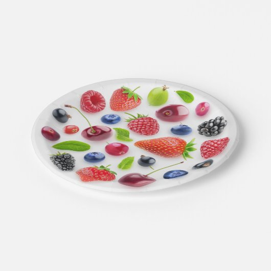 Frischbeeren im Kreis Pappteller (Schrägansicht)